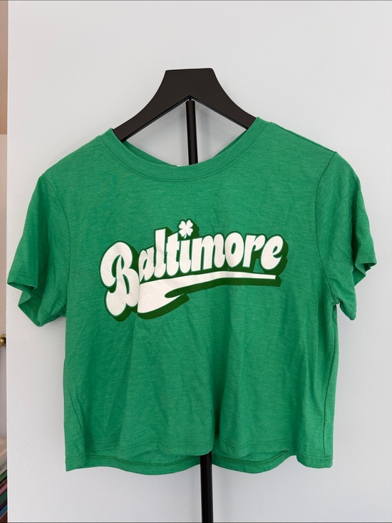 Where I’m From Tops - NWT Green Baltimore Graphic Crop Top